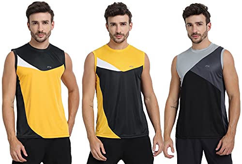 Image of FTX Men's Dri-Fit Round Neck T-Shirt - Charcoal, Gold, Black (709 7-709 8-709 12)