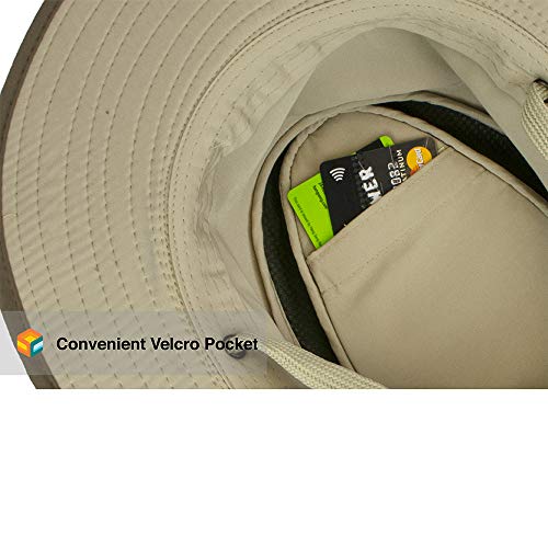 Sun Cube Wide Brim Sun Hat For Men Outdoor Sun Protection Boonie Hat | Adjustable Fit, Breathable Summer Hat For Safari Hiking Fishing - Olive #TOP4