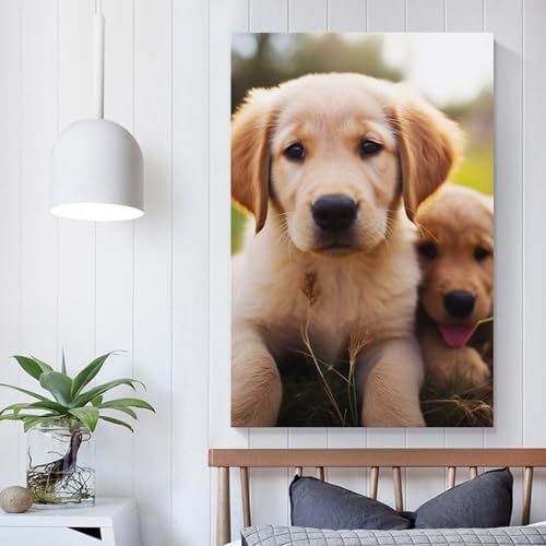Toile murale chiot pour une chambre esthétique - 5