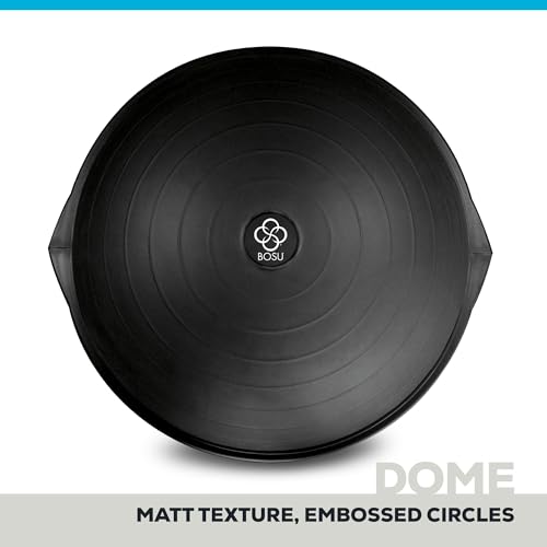 Image of Bosu Balance Ball Exercise Trainer, Home Gym Equipment w /Guided Workouts & Pump, 26 inch Inflatable Fitness Platform for Strength Training, Standing, Balancing, and Core Workout