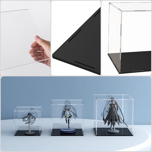 Image of Acrylic Display Case for Mini Helmet and Model Cars, Clear Display Box with Thick Base and Lid for Protection and Displaying, 7.5x5.5x5.5-inch