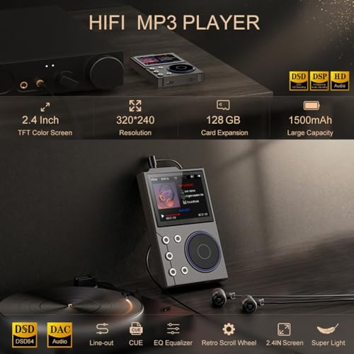 Lecteur MP3 sans Perte DSD d'exception avec stockage 16 Go Hi-FI