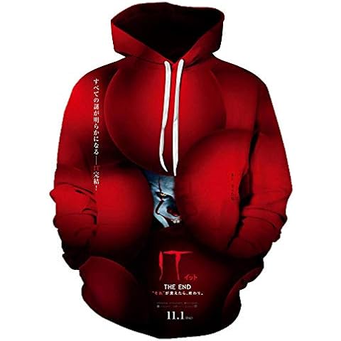 CAOHD Amerian It Terror Película Sudadera Capítulo 2 Impresión 3D Sudadera Hombres S Casual Sudadera It Chucky Pennywise Cosplay Sudadera Cover