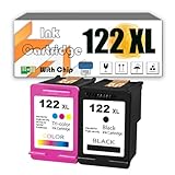 WMSNUH 122 XL Ink Cartridges Compatible for HP Deskjet 1000 1050 1055 2000 2050 2510 2511 2512 2540 2545 3510 Envy 4500 4505 OfficeJet 2620 4630 4635 Printers