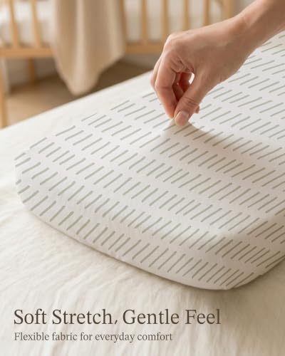 Image of Bedside Bassinet Sheets 2 Pack, 33 x 20 Fitted Bedside Sleeper Sheets, Ultra Soft Breathable Polyester, Ideal for Baby Girl or Boy and Newborns (Sage Trail, Bedside Sleeper Sheet)