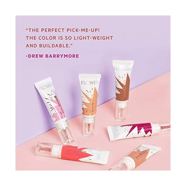 FLOWER-BEAUTY-Blush-Bomb-Color-Drops-for-Cheeks-Liquid-Gel-Cream-Blusher-Makeup-Multiple-Beauty-Awards-Lightweight-Radiance-Bubbly FLOWER Beauty By Drew Barrymore Liquid Blush Makeup Bomb Color Drops -Silky Lightweight Formula + Gel Cream Blush for Cheeks - Radiant + Glossy Finish - Buildable + Lightweight Formula - Cruelty-Free + Vegan (Bubbly)