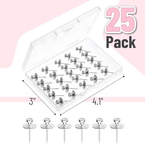 Image of Mr. Pen- Double Headed Picture Hanging Nails, 25 Pack, Silver | Picture Nails, Tacks for Wall, Pins for Hanging, Thumb Tacks, Picture Hangers