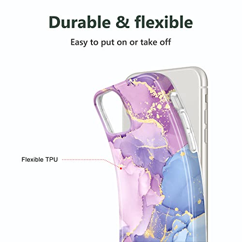 Coque iPhone 12 Mini or rose géométrique en marbre brillant de haute qualité - 6