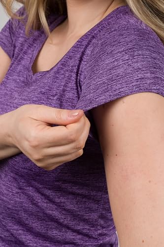 Blusa Blusinha Feminina Dry Fit Em Gola V Fitness Academia Treino (Roxo, G)