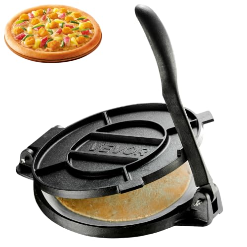 Image of VEVOR Tortilla Press 12 In Cast Iron Roti Maker and Tortilladora Heavy Duty