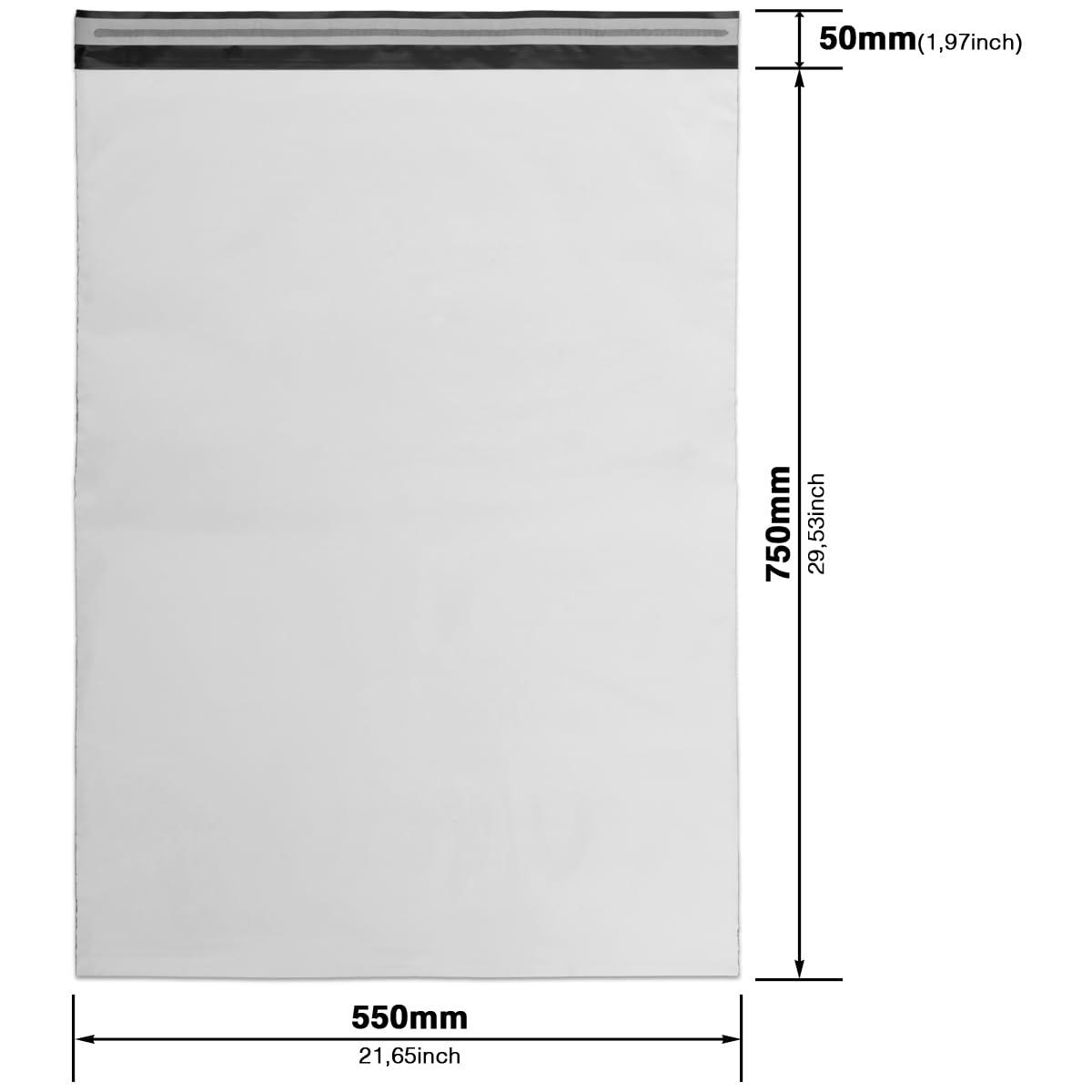 verpacking bolsas de envío de plástico 55x75 cm Blancos [tamaño y cantidad a elegir] Coex Sobres de Plástico Autoadhesivos bolsas de entrega 100 piezas