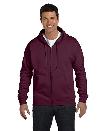 Hanes mens Full Zip EcoSmart Fleece Hoodie athletic sweatshirts, Chili Pepper, XX-Large US