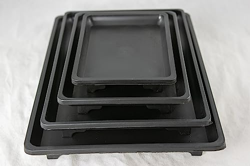 Calibonsai 4 Mix Rectangular Black Plastic Humidity/Drip Tray for Bonsai