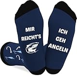 Coopyin Angeln Geschenk, Angler Geschenke für Männer, Vatertagsgeschenk Angeln Weihnachtsgeschenke Geburtstagsgeschenk Angelzubehör Geschenk Angler Lustige Socken für Papa Opa Freund Ehemann
