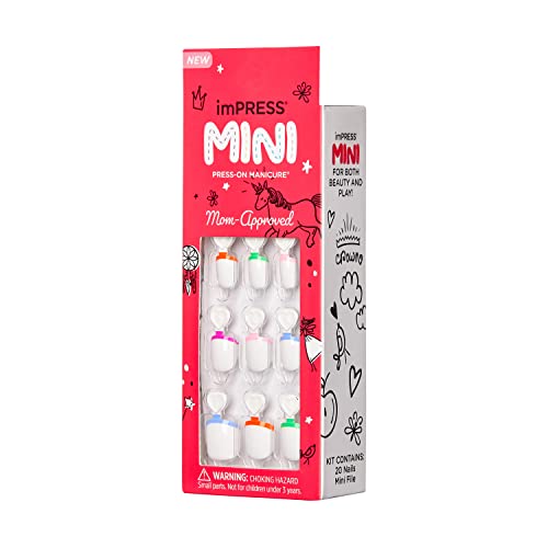 KISS imPRESS Mini Press-On Nails Manicure for Kids - 'French Pop' - Beginner Nail Art Set with Nail File & 20 Fake Nails - Image 3