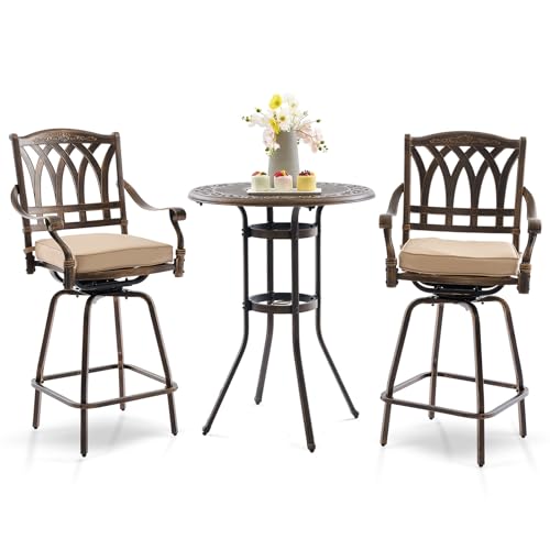 Cast Aluminum Swivel Bistro Set