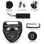 Exslend LED MáScara Halloween, Mascaras de la Purga con 3 Efectos de Luz, Halloween Mascaras LED de Terror para Fiestas de Disfraces Cosplay Carnaval Halloween 10 Exslend LED MáScara Halloween, Mascaras de la Purga con 3 Efectos de Luz, Halloween Mascaras LED de Terror para Fiestas de Disfraces Cosplay Carnaval Halloween