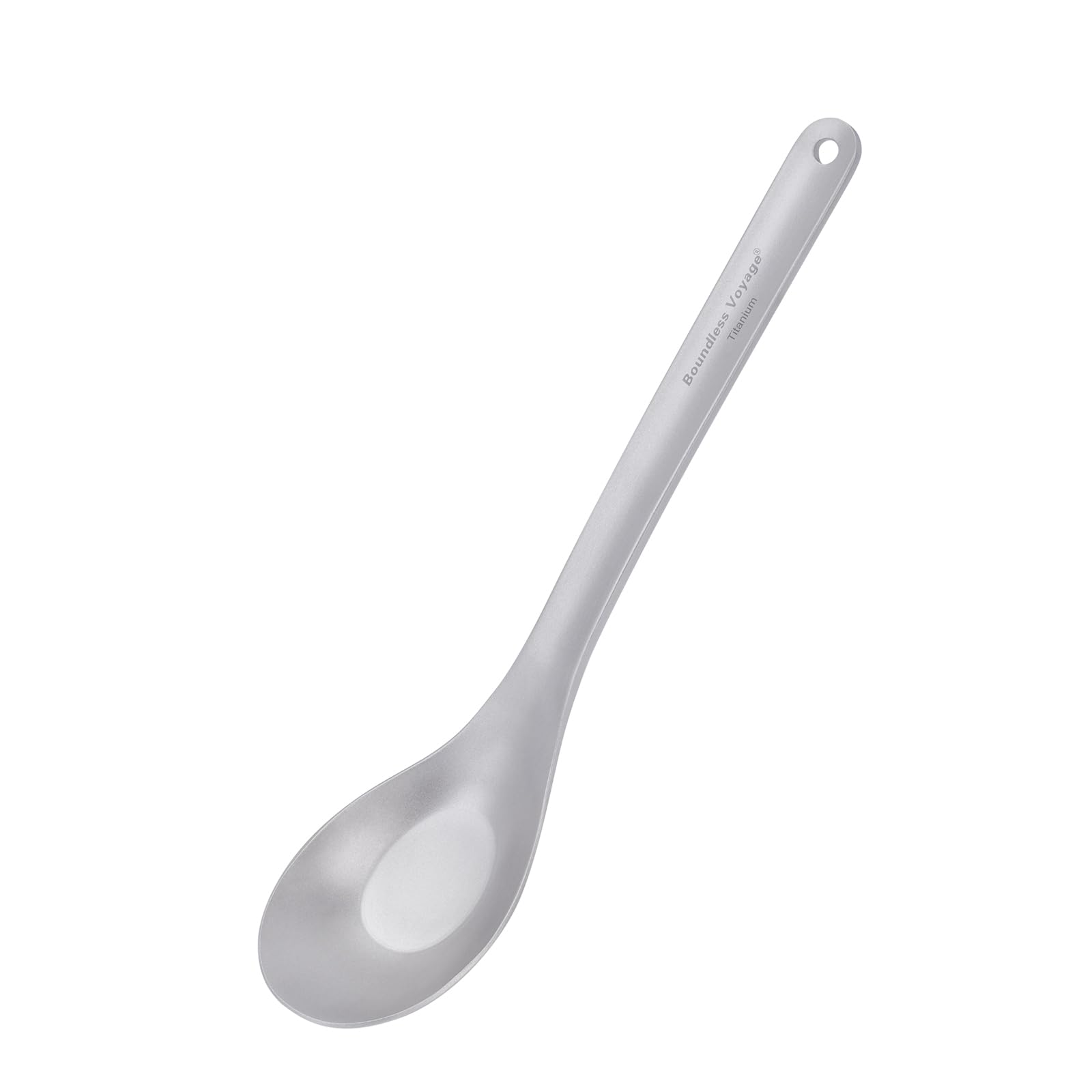iBasingo Titanium Spoon with Long Handle 16.8cm Outdoor Camping Utensil Ultralight Soup Spoon Portable Cutlery Backpacking Hiking Flatware Ti1029T (1 Pack)