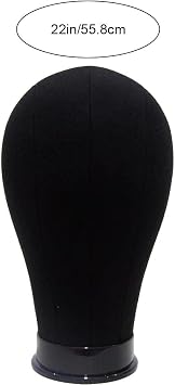 Canvas Block Head 22 Inch Mannequin Mainkin Head for Hair Extension Lace Wigs Display Cork Canvas Block Head Wig Stand