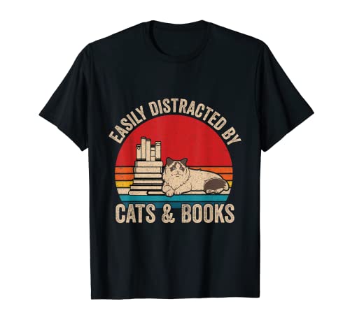 Lector de lectura para amantes de los gatos y los libros Camiseta
