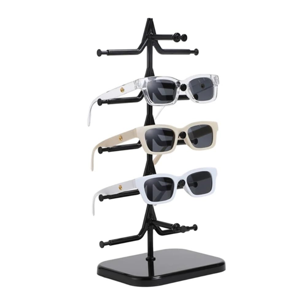 guiling-1986 Eyeglasses Display Rack 5 Layers Eyeglasses Presentation Shelf Dropshipping Detachable Eyeglass Rack Rotating Mechanism Glasses Display Stand Convenient Organizer for Eyewear(Black)