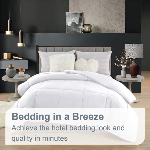 Swift Home Full Comforter - Lightweight & Extra Soft Down Alternative Bedding - All-Season Comfortable Bed Comforter - Wrinkle Fade Stain Resistant - White, Full #TOP1
