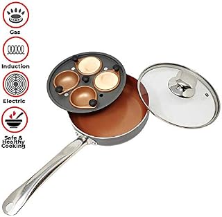Professional Ceramic 2-in-1 Egg Poacher & 8" Frying Pan - Make Perfect Omelettes