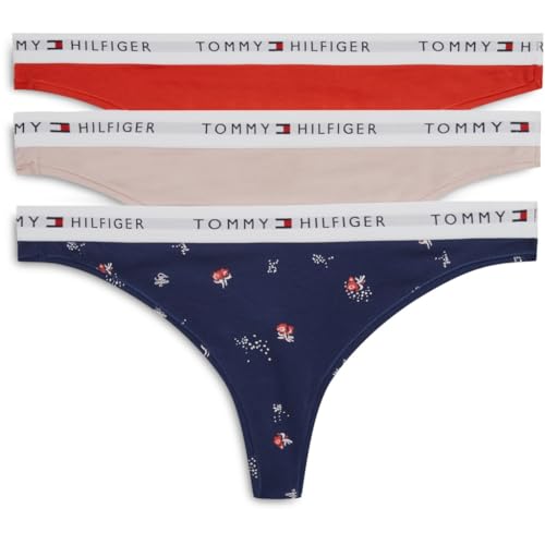 Thong Tommy Hilfiger Femme en lot de 3 strings rose blanc bleu