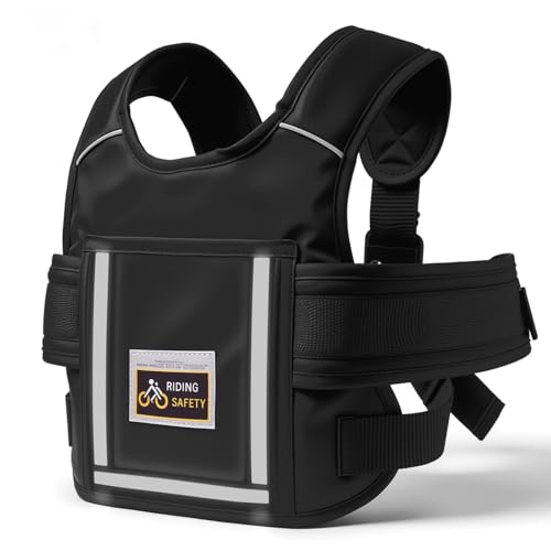 Dwitkul Cintura di Sicurezza Moto per Bambini 1-15 Anni, Imbracatura Regolabile con Tasca e Strisce Riflettenti, Materiale Traspirante, Cintura Moto Bambini per Protezione Anticaduta