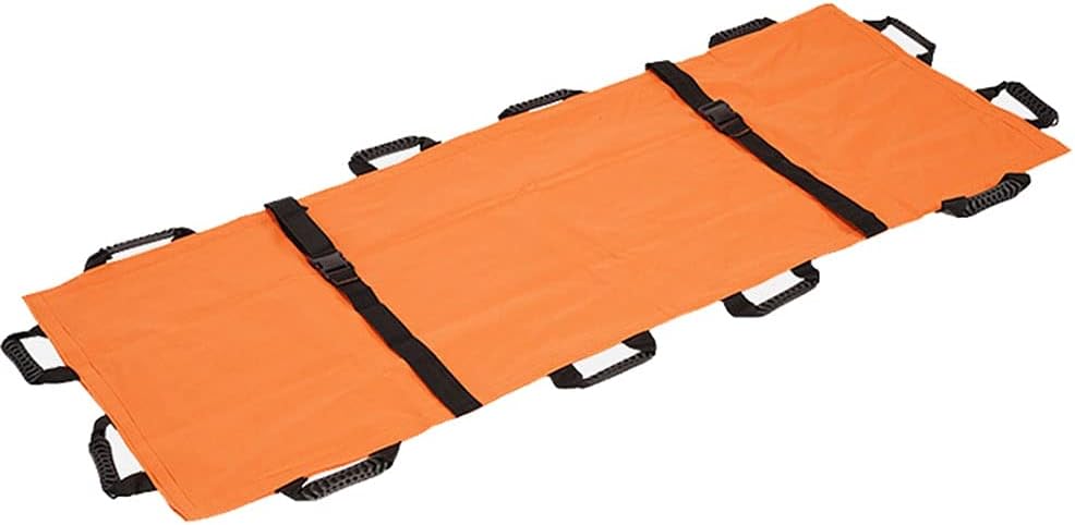 Cloth Stretcher Simple Stretcher Stretcher Folding Nursing Emergency Mobile Home, Clinic, Hospital, Breathable Lightweight Waterproof Stretcher Patient Moving Seat Safety Belt with Storage Bag