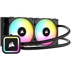 Ventilador Dinamico Corsair H100x RGB Elite Refrigerador Líquido de CPU - 16 LED RGB Dinámicos - Ventiladores SP120 RGB Elite Series PWM - Zócalos Intel LGA 1700, 1200, 115X, 2066, AMD AM5/AM4 - Negro