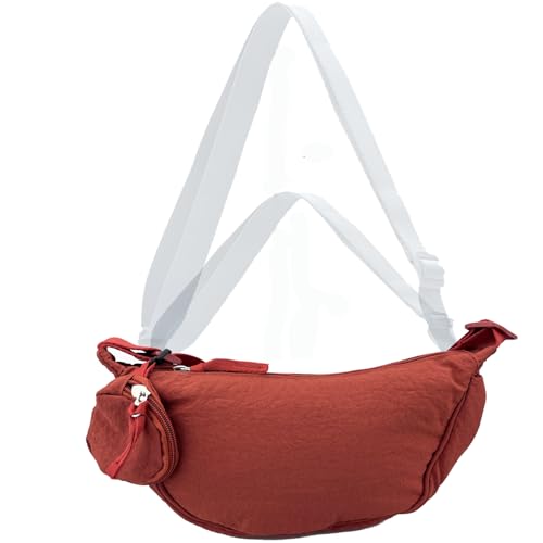 Image of Nylon Crescent Crossbody Bag for Women Purses Trendy Men,Small Travel Sling Bag Hobo