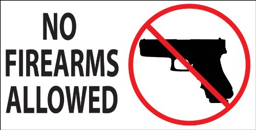 ZING Eco Security Self-Adhesive, No Firearms, Available in Decals and Labels 5" x 7" Green 2761 2