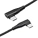 Maixbomr Right Angle USB C to USB C Cable 2M/6FT, 90 Degree 60W PD Type C Fast Charging & Data Transmission Nylon Braided Cable, for Type C Devices Laptop/Tablet/Cell Phone(Black)