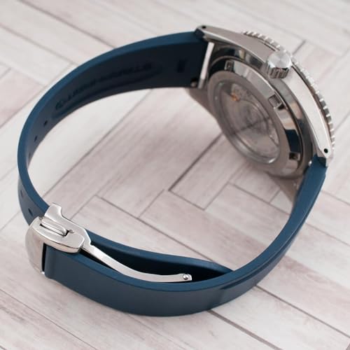 Image of StrapHabit Quick Release Deployant Rubber Watch Strap For Large and Small Wrists - Women and Men - Band FKM Deployment 19mm, 20mm, 21mm, 22mm