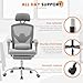 Sweetcrispy Office Computer Desk Chair with Footrest,Ergonomic High-Back Mesh Rolling Work Swivel Chairs with Wheels,Comfortable Lumbar Support,Comfy Arms for Home,Bedroom,Study,Student,Light Grey