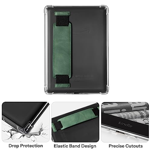 Image of CoBak Clear Case for 6 inch E-Reader with Elastic Hand Strap - Ultra-Slim Soft TPU Transparent Cover, Lightweight & Durable Protection,not Compatible with Remarkable. Emerald