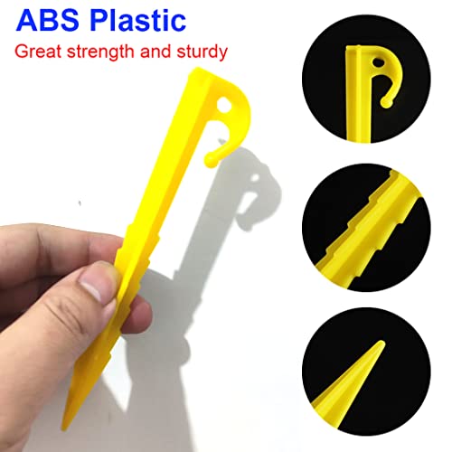 12 Piezas Estacas para Tienda de Plástico de 5.9 Pulgadas con Bordes Serrados Amarillo para Camping y Jardín miniatura 3