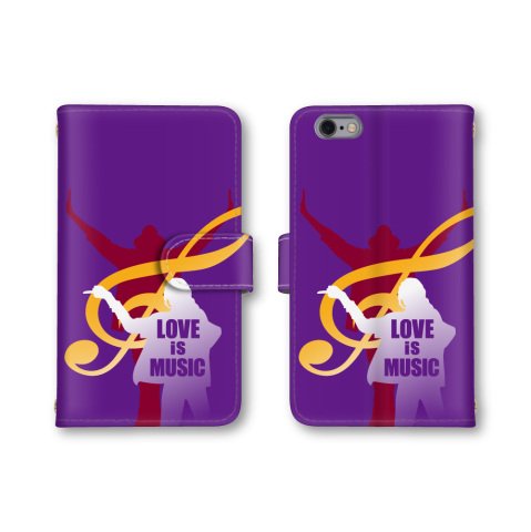 �y�m�[�u�����h�i�z ZenFone 2 Laser �p ZE500KL �Ή� �X�}�z�P�[�X �蒠�^ ���� ���y LOVE is MUSIC �p�[�v�� �� ���킢�� �������
