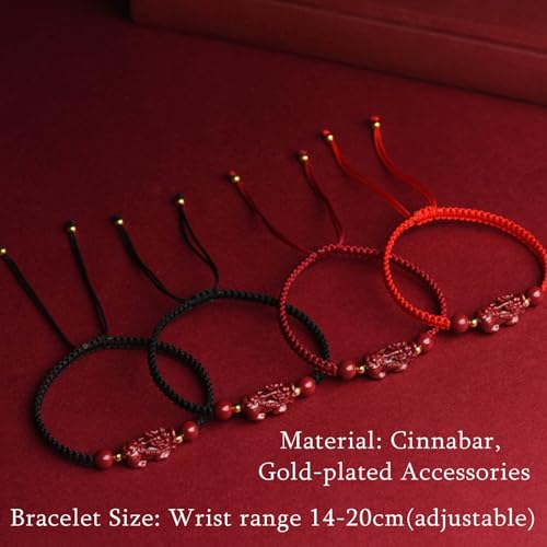 Bracelet Feng Shui en pierre de cinabre authentique et cristal précieux - 4