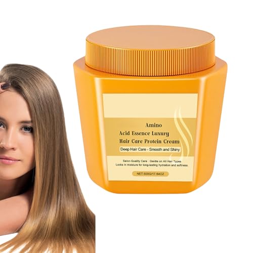 Hailoyearn Crema de proteínas capilares, esencia de aminoácidos, cuidado de lujo, mascarilla reparadora para cabello seco, dañado, encrespado y encrespado (1 unidad)