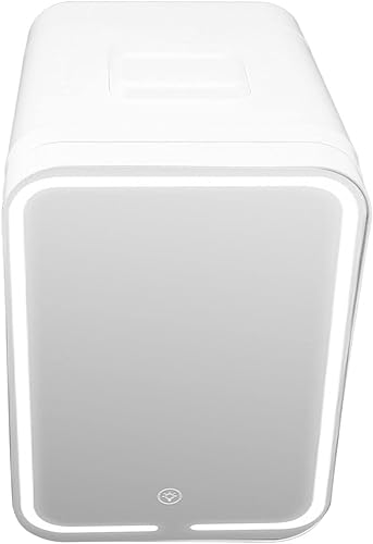 Mini refrigerador de belleza de 10L con puerta de espejo, refrigeración y calefacción, congelador de maquillaje portátil para el hogar y el