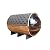 TaTalife Outdoor Panoramic Barrel Sauna, 6-8 People Red Cedar Steam Sauna, Garden Traditional Wooden Saunas with Canopy, 6KW TOULE Heating Furnace, Rocks, Water Bucket, Spoon, Light
