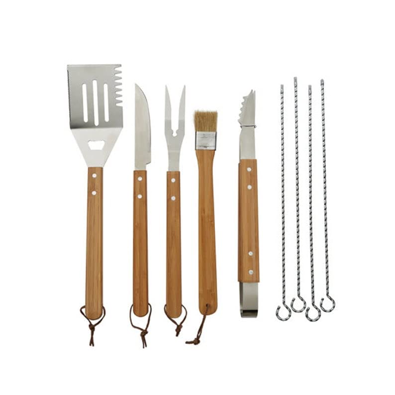 Set de parrilla personalizado con estuche grabado de madera 10 piezas miniatura 7