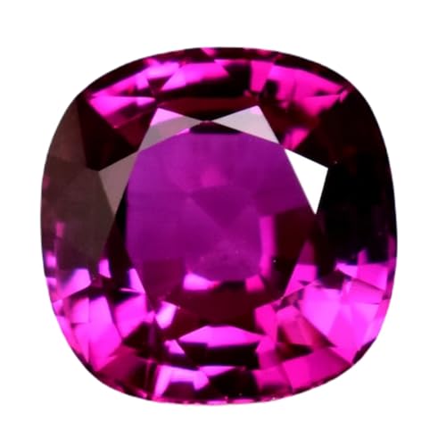 Grenat rhodolite précieux de forme coussin facettée pour création de haute joaillerie