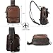 Imagen de AONEGOLD Bolso Pecho Hombre Pequeña Piel Vintage Mochila de Cuero PU Bandoleras Cruzada Sling Bag Crossbody Puerto de Carga USB Bolsos Cruzados Marrón