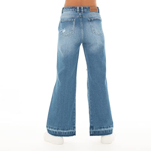 Nauty Blue Bootcut Jeans For Girls High Rise Ripped Jean Blueberry Blue - Flare Jeans For Teens And Girls 10-12 Years (Small) #TOP2