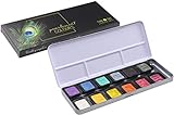 Contenido 12 colores: amatista, zafiro azul, caribe Groen, azul cielo, zilver, diep zwart (no metal), místico Kleur, Pearl Zilver, Pearl Goud, Crystal Goud, Orange Koper, Rood en pares. Con 1 pastilla adicional gratis, color 2444 rubí.
