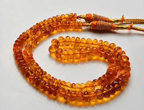Citrine dorée en perles rondelles pour fabriquer un collier porte-bonheur sur mesure