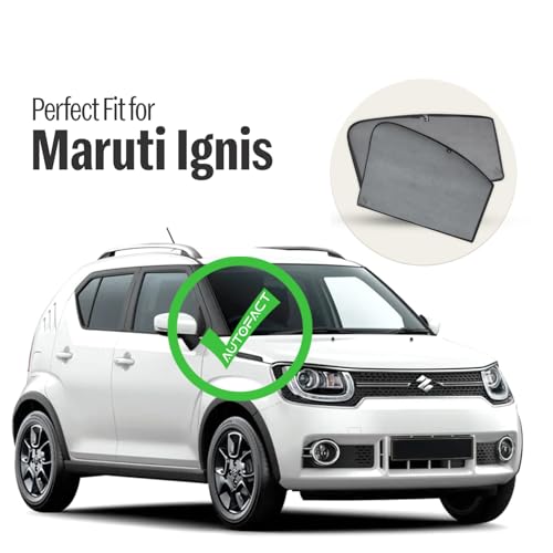 Image of Autofact Car Sunshades for Maruti Ignis, UV Protection, Useful Car Accessories, Custom fit Sun Shades for Side Windows, Set of 4